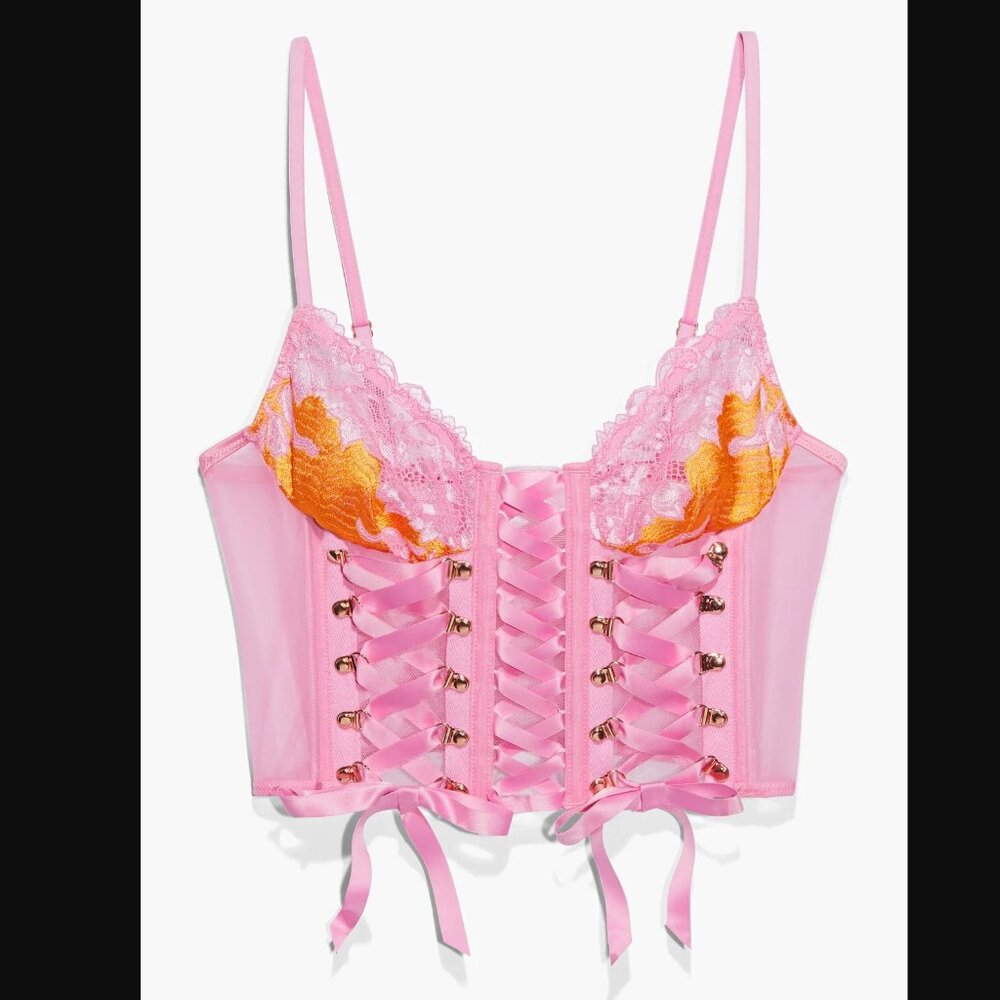 NWT Savage X Fenty Lace'd Up Strappy Cami with Thong S